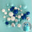 Blue, White & Silver Foam Ball Toppers 32Pcs