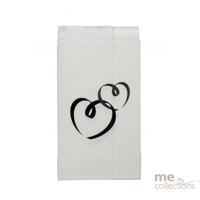 Cake Bag With Black And Grey Hearts Pack of 50