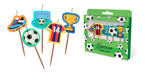 Soccer Cake Candles 5 Pack