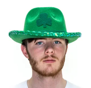 St Pats Clover Fedora Hat