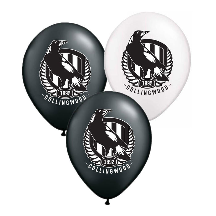 Collingwood Magpies 30cm Latex Balloon Uninflated Each