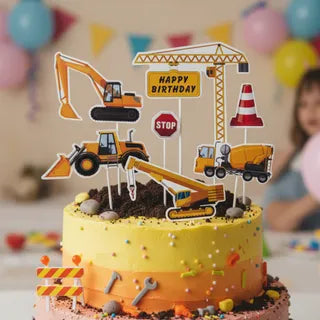 Construction Cake Topper Set 9 Pieces
