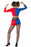Back view of Crazy Rebel Girl red-and-blue top and shorts