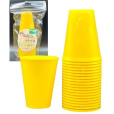 Plastic Cups 20 Pack - Yellow