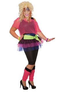 80's Girl Adult Costume Large Size 14-16