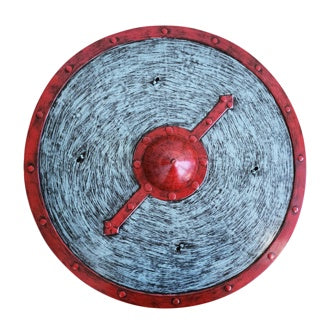 Viking Shield Silver/Red  45cm