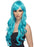 Desire Wig, Aqua, Long, Curly with Fringe