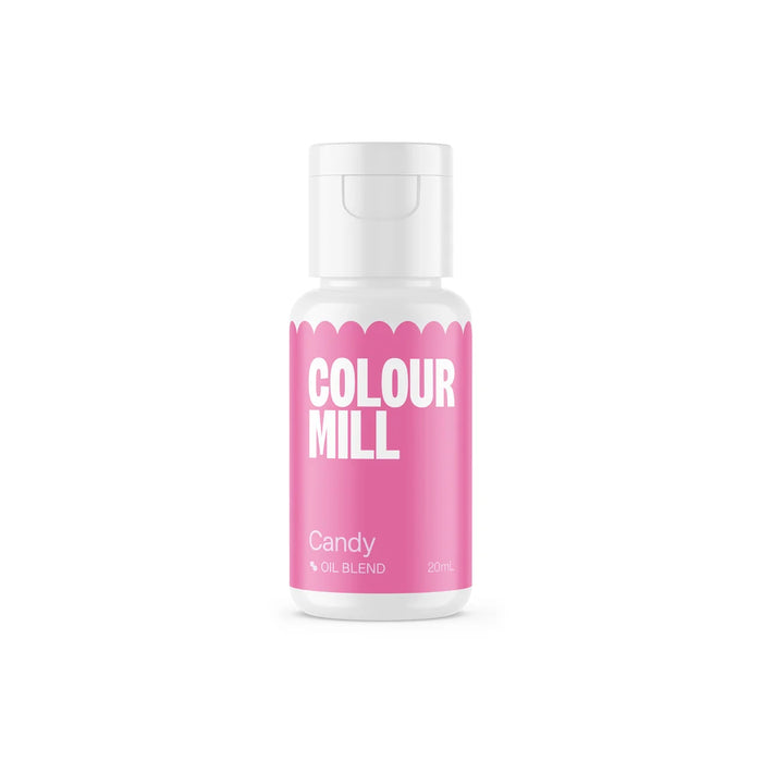 Colour Mill Candy Oil Blend pink food colour in a 20ml bottle on a white background