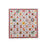 Traditional Christmas napkin with red diamond pattern, gingerbread figures, stockings, rocking horses, bells, baubles and holly