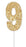 Cake Topper Glitter Gold Number 9