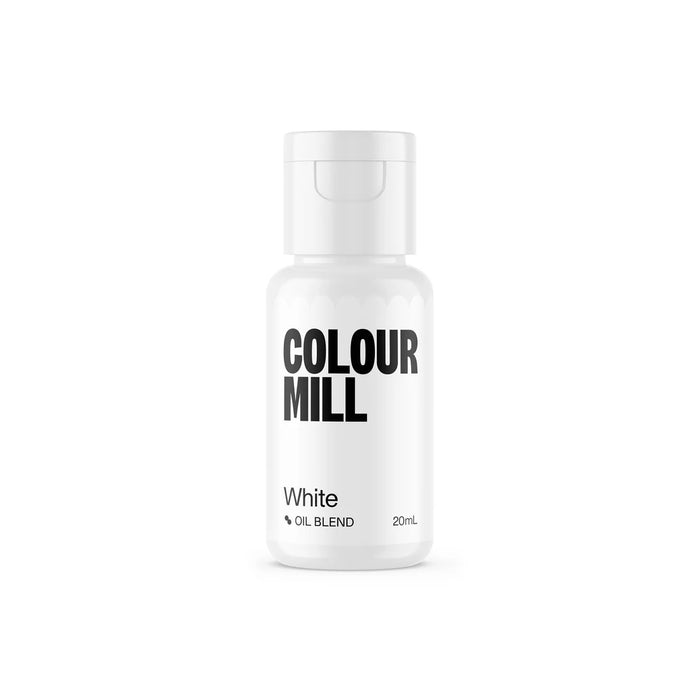 Colour Mill White Oil Blend food colour 20ml bottle on a white background
