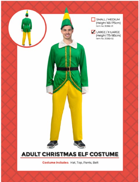 Adult Green Elf Costume Large/XL