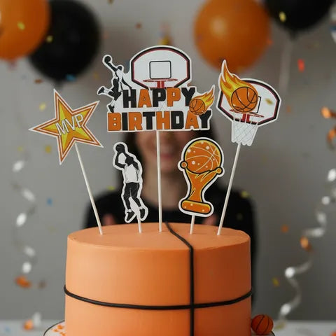 Basketball Cake Topper Set 6 Pieces