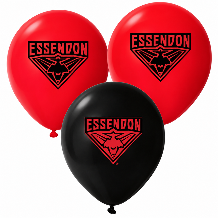 Essendon Bombers 30cm Latex Balloon Uninflated Each