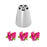 Cake Craft Velvet Tulip Russian piping tip with examples of pink piped flowers