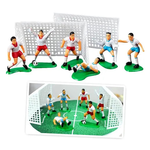 Soccer Players Figurine Cake Topper 8 Pieces