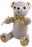 White autograph bear with shiny gold ears, paw pads and a matching gold neck bow