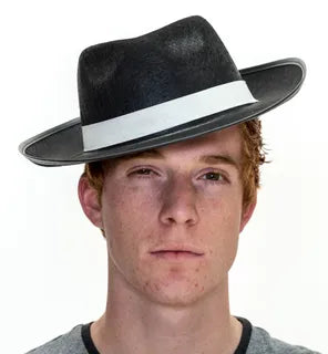 Black Fedora Hat With White Band