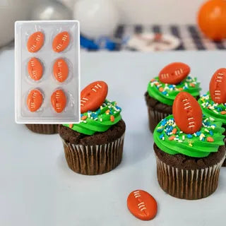 Football Sugar Decorations 6 Piece Pack