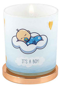 Its A Boy Candle Vanilla 45hr Burn Time 9 x 8cm Keepsake Gift Set