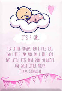 Glass Plaque Its A Girl 13 x 9cm  Celebration Gift