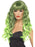 Siren Wig, Green, Long, Curly with Fringe