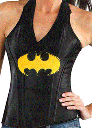 Batgirl Leather Look Corset - Adult S