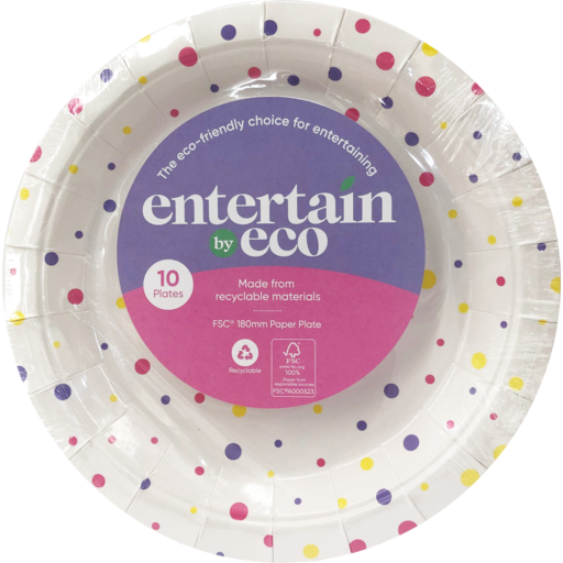 Confetti Paper Plates 18cm/10pk