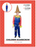 Children Scarecrow Costume 6-9 Years - blue jumpsuit with red checked shirt, yellow trim and pointed hat