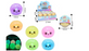 Mini glow in the dark steamed bun squishy toys in assorted pastel colours including purple, peach, yellow, green, pink and blue, shown glowing in the dark