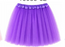 Purple tutu with a gathered waistband and layered tulle skirt.