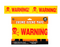 Yellow decorative Warning crime scene tape with red lettering and skull-and-crossbones motifs, 6m pack
