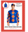 Adult blue and orange jockey costume with matching hat, Large/Extra Large packaging showing wearer height 175–185 cm