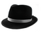 Gangster Hat Black with White Ribbon Band