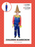 Children Scarecrow Costume 10-12 Years - blue jumpsuit with red checked shirt, yellow trim and pointed hat