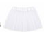 Short white tutu with a gathered waistband and layered skirt.