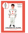 Children's evil clown costume with pale grey top and pants and red details, packaging marked 6–9 years, height 110–130 cm
