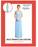Adult light blue Regency lady costume dress with short sleeves and a long skirt, shown on Medium/Large packaging with front and back views.