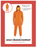 Adult orange hooded jumpsuit costume Small/Medium packaging showing height guide 165–175 cm