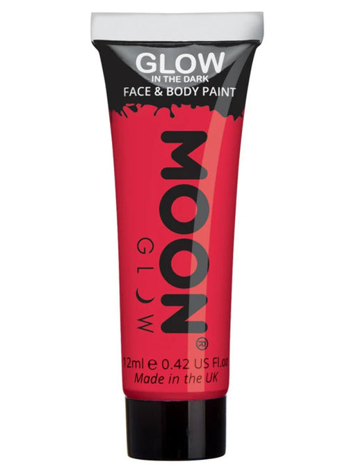 Glow in the Dark Face Paint by Moon Glow Red 12ml