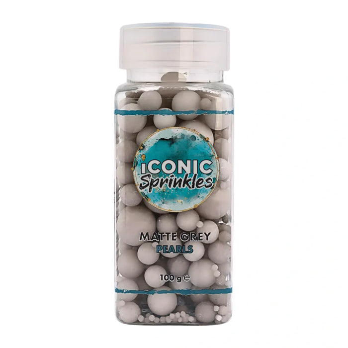 Matte Grey Pearls Iconic Sprinkles - 100g