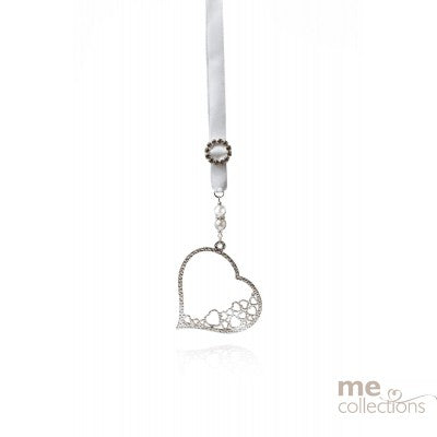 Floating Silver Hearts Charm