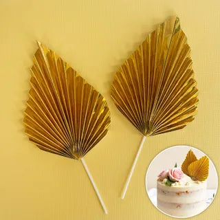 Metallic Gold Deco Fan Topper 2 Piece Set