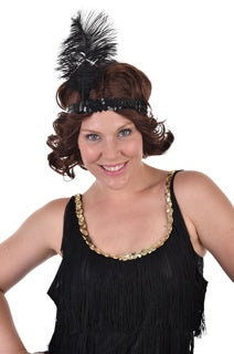 Clara Belle Sequin Headband with Feather