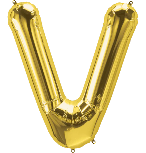 34'' Gold Foil Letter V