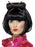 Oriental Lady Wig, Black, Mid Length with Chopsticks