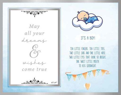 Its A Boy Inspirational Glass Photo / Picture Frame Display 6x4 Inches Gift