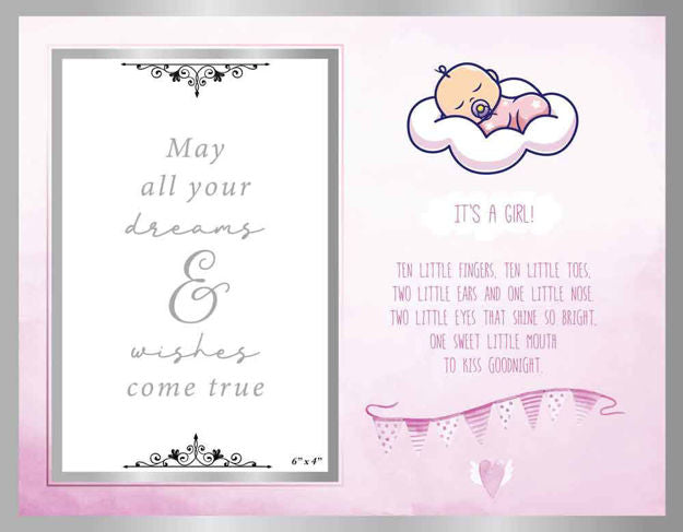 Its A Girl Inspirational Glass Photo / Picture Frame Display 6x4 Inches Gift