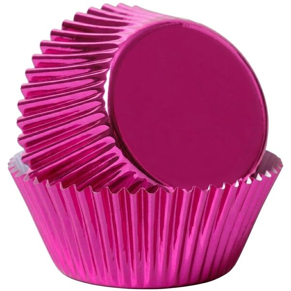Large Hot Pink Foil Baking Cups 50 Pack