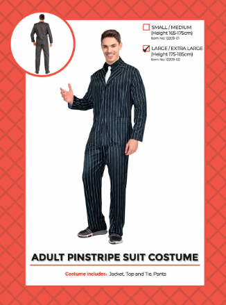 Adult Pinstripe Suit - Large/Extra Large